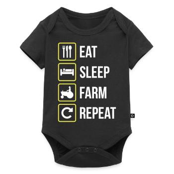 Eat Sleep Farm Repeat - Baby Premium short-sleeve bodysuit - black - Front