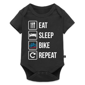 Eat Sleep Bike Repeat - Baby Premium Kurzarmbody - Schwarz - Vorne