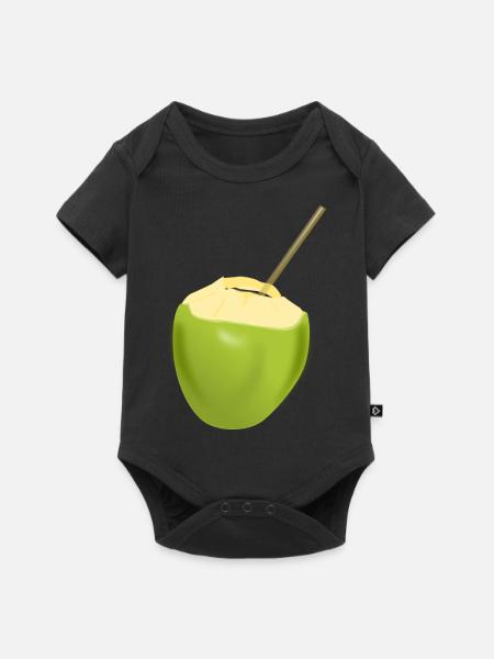 Kokosnuss Milch - Baby Premium Kurzarmbody - Schwarz