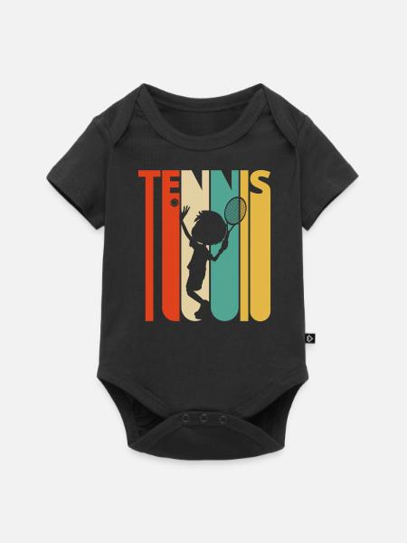 Joueur de tennis rétro Vintage pour amant de tennis garçon - Body à manches courtes Premium Bébé - noir