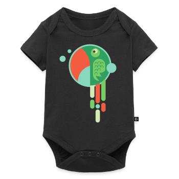 Colorful parrot - bande dessinée drôle cadeau oiseau - Body à manches courtes Premium Bébé - noir - Devant