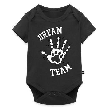 DREAM TEAM Dog Man Paw Hand Love Gift - Baby Premium short-sleeve bodysuit - black - Front