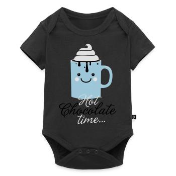 i love heiße schokolade sprüche für weihnachten - Baby Premium Kurzarmbody - Schwarz - Vorne