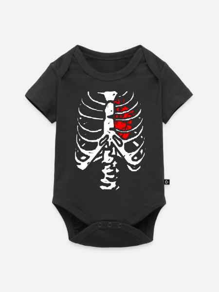 squelette - Body à manches courtes Premium Bébé - noir