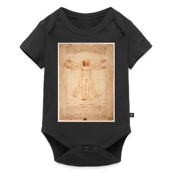 Leonardo da Vinci humain - Body à manches courtes Premium Bébé - noir - Devant