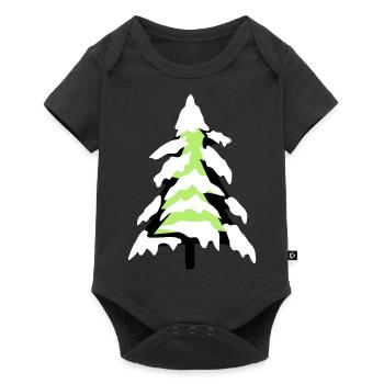 neige froide sapin de Noël sapin sapin étoiles - Body à manches courtes Premium Bébé - noir - Devant