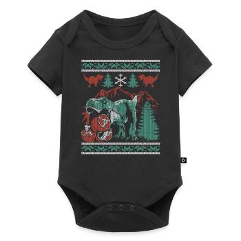 Dinosaure Viande de Noël Manger Dino Cadeau - Body à manches courtes Premium Bébé - noir - Devant