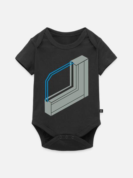 Aluminiumprofil Fenster - Baby Premium Kurzarmbody - Schwarz