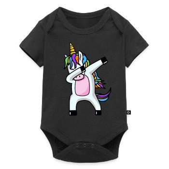 Dabbing Unicorn dabbendes Licorne Dab tendance - Body à manches courtes Premium Bébé - noir - Devant