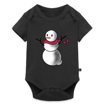 bonhomme de neige - Body à manches courtes Premium Bébé - noir - Devant