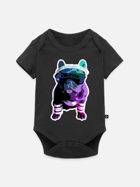 Hipster-Dogge - Baby Premium Kurzarmbody - Schwarz
