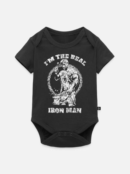 I'm The Real Iron Man Blacksmith - Baby Premium Kurzarmbody - Schwarz