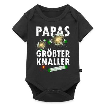 Papas Pyro Knaller - Baby Premium Kurzarmbody - Schwarz - Vorne