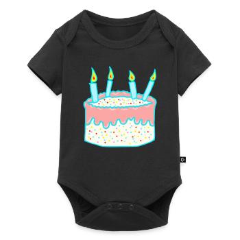 Anniversaire - gâteaux - cadeau - Body à manches courtes Premium Bébé - noir - Devant