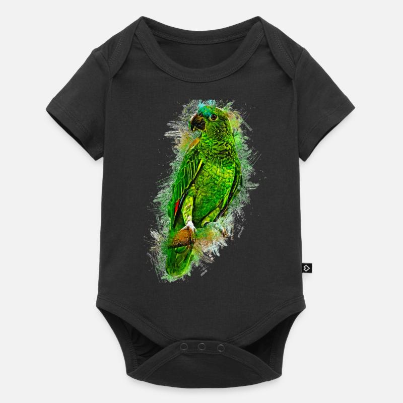 Papagei - Baby Premium Kurzarmbody - Schwarz