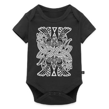 Viking Tribal Tattoo Celtic Runes Viking - Baby Premium short-sleeve bodysuit - black - Front