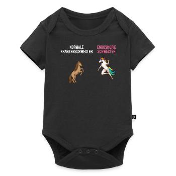 Krankenschwester Endoskopie Einhorn - Baby Premium Kurzarmbody - Schwarz - Vorne