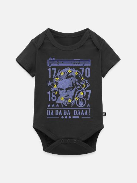 Beethoven Europa Design - Baby Premium Kurzarmbody - Schwarz