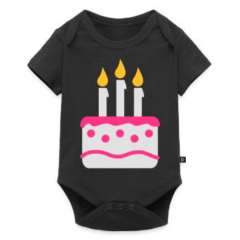 Gâteau d'anniversaire - Body à manches courtes Premium Bébé - noir - Devant