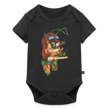 Grasshopper with glasses - Baby Premium short-sleeve bodysuit - black - Front