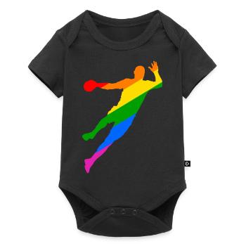 joueur de handball coloré - plus de tolérance dans le sport - Body à manches courtes Premium Bébé - noir - Devant
