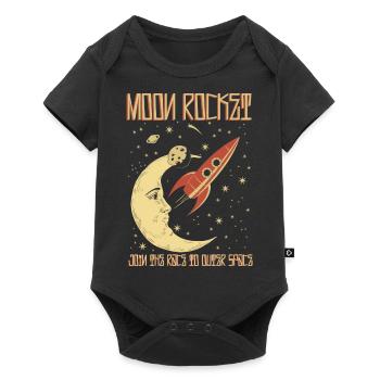 Moon Rocket Vintage - Baby Premium short-sleeve bodysuit - black - Front