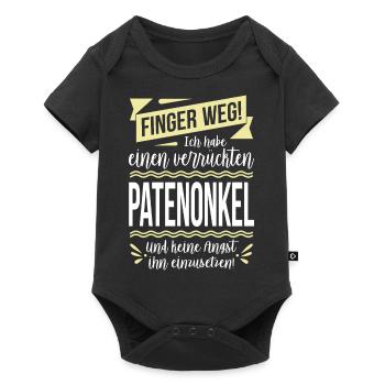 Finger weg! Ich habe einen verrückten Patenonkel - Baby Premium Kurzarmbody - Schwarz - Vorne