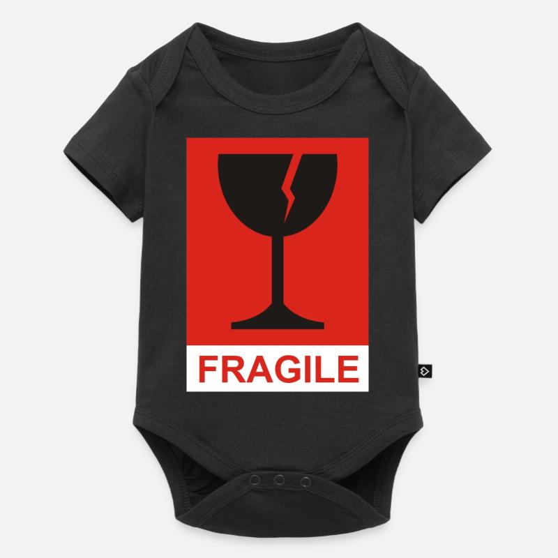 FRAGIL - Baby Premium Kurzarmbody - Schwarz