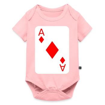 Vérifiez le costume de carte à jouer au poker - Body à manches courtes Premium Bébé - rose - Devant