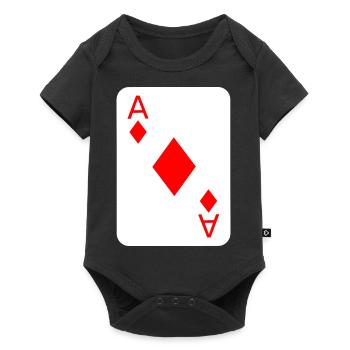 Vérifiez le costume de carte à jouer au poker - Body à manches courtes Premium Bébé - noir - Devant