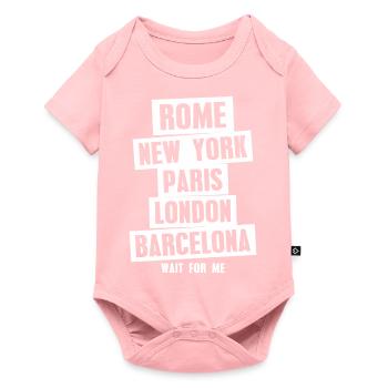 Rome New York Paris London Travel - Body à manches courtes Premium Bébé - rose - Devant