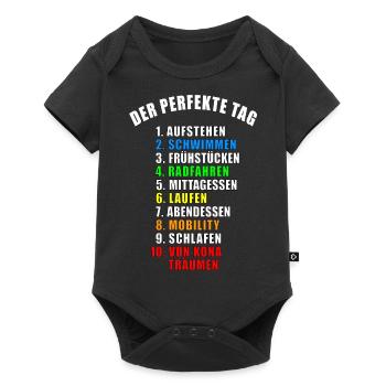 DER PERFEKTE TAG GESCHENK TRIATHLON TRIATHLET TRI - Baby Premium Kurzarmbody - Schwarz - Vorne