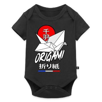 Senbazuru origami - Baby Premium short-sleeve bodysuit - black - Front