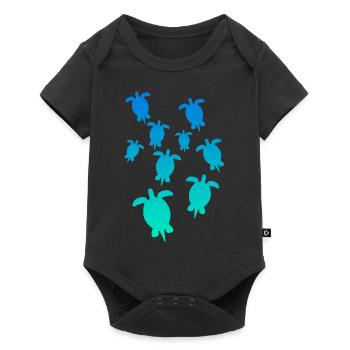 Turtle Turtle T Shirt blue turquoise - Baby Premium short-sleeve bodysuit - black - Front
