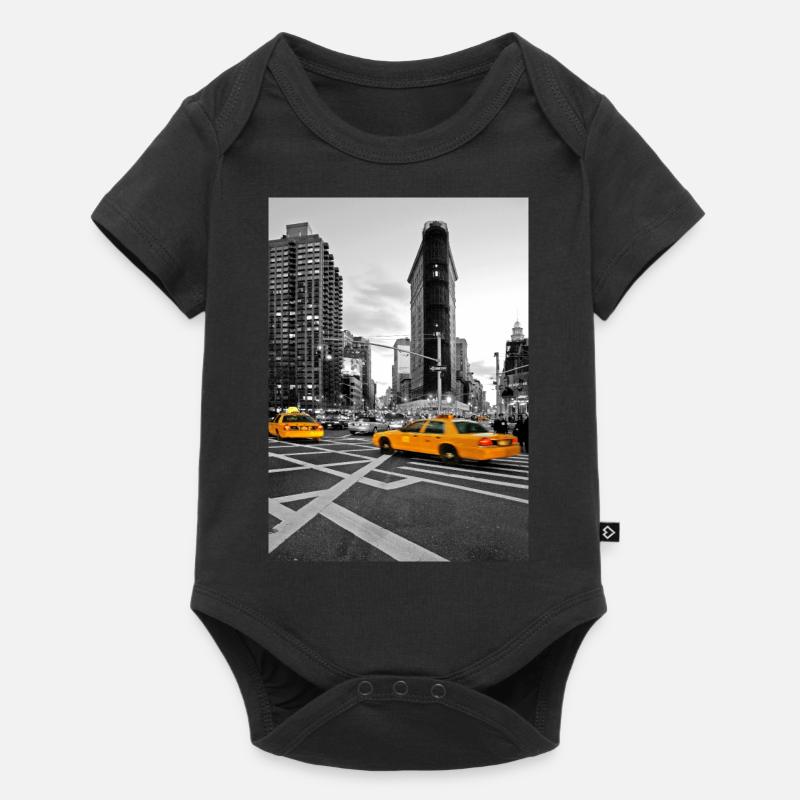 NYC Yellow Cabs Flat Iron Building - Baby Premium Kurzarmbody - Schwarz