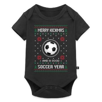 Football footballeur cadeau drôle laid noël - Body à manches courtes Premium Bébé - noir - Devant