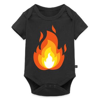 Fiery flame - Baby Premium short-sleeve bodysuit - black - Front