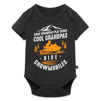 Cool Grandpas Ride Snowmobiles - Baby Premium short-sleeve bodysuit - black - Front