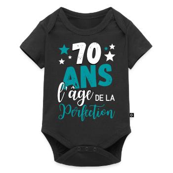 70 ans l'âge de la perfection cadeau humoristique - Body à manches courtes Premium Bébé - noir - Devant