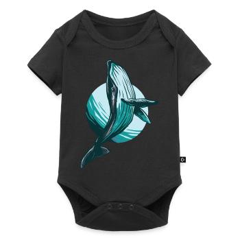 Walfisch - Baby Premium Kurzarmbody - Schwarz - Vorne