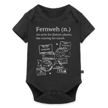 Fernweh - Urlaubslaune - Urlaubsreif - Stempel - Baby Premium Kurzarmbody - Schwarz - Vorne
