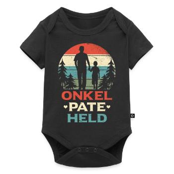 Onkel Pate Held - Baby Premium Kurzarmbody - Schwarz - Vorne