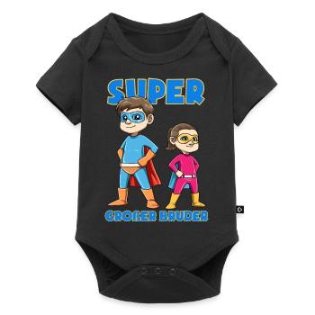 Super Großer Bruder und Kleine Schwester - Baby Premium Kurzarmbody - Schwarz - Vorne