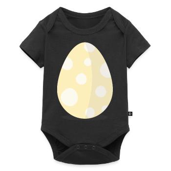 Easter egg yellow with dots - Baby Premium short-sleeve bodysuit - black - Front