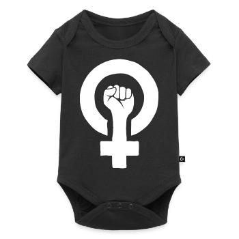 Weibliches Symbol Feministin - Baby Premium Kurzarmbody - Schwarz - Vorne