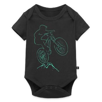 Biker Velo-Abfahrt - Baby Premium Kurzarmbody - Schwarz - Vorne