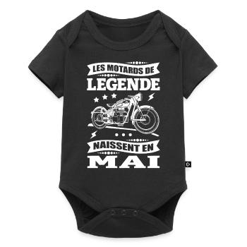 ANNIVERSAIRE MOTARD DE MAI - Body à manches courtes Premium Bébé - noir - Devant