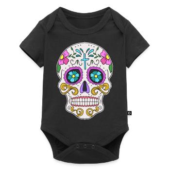 Mexican Skull Dia de los Muertos Day of the - Baby Premium short-sleeve bodysuit - black - Front