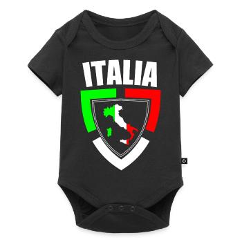 Souvenir Italie, carte du drapeau, idée cadeau - Body à manches courtes Premium Bébé - noir - Devant