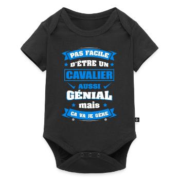 CAVALIER GÉNIAL - Body à manches courtes Premium Bébé - noir - Devant